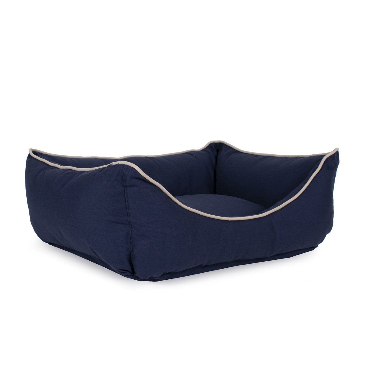 Canvas Kuddle Lounge Dog Bed | Cotton Canvas Bolster Bed with Recycled Fill & Washable Zippered Cover
