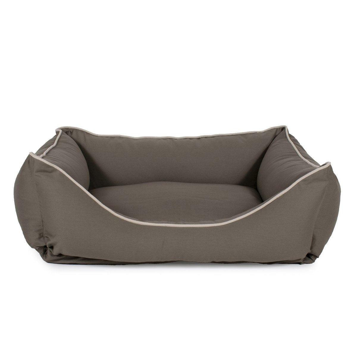 Canvas Kuddle Lounge Dog Bed | Cotton Canvas Bolster Bed with Recycled Fill & Washable Zippered Cover