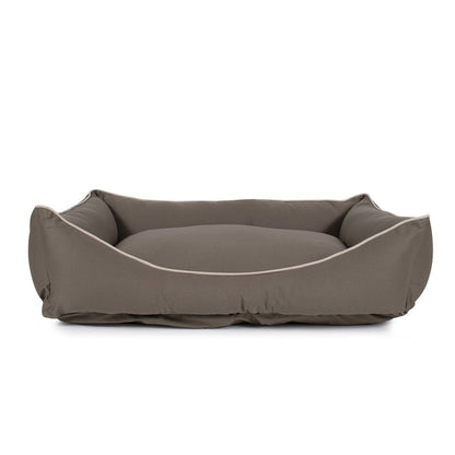 Canvas Kuddle Lounge Dog Bed | Cotton Canvas Bolster Bed with Recycled Fill & Washable Zippered Cover
