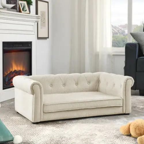 Chic Large Dog Sofa Bed – Modern Beige