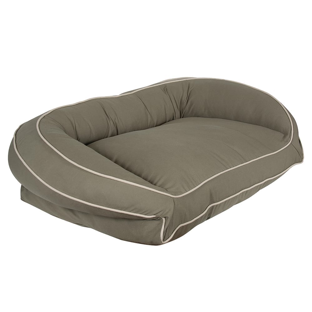 Classic Canvas Bolster Dog Bed | Durable Cotton Cover with Recycled MemoryFiber™, Orthopedic Foam, or Memory Foam Inserts