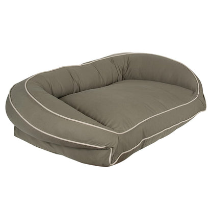 Classic Canvas Bolster Dog Bed | Durable Cotton Cover with Recycled MemoryFiber™, Orthopedic Foam, or Memory Foam Inserts