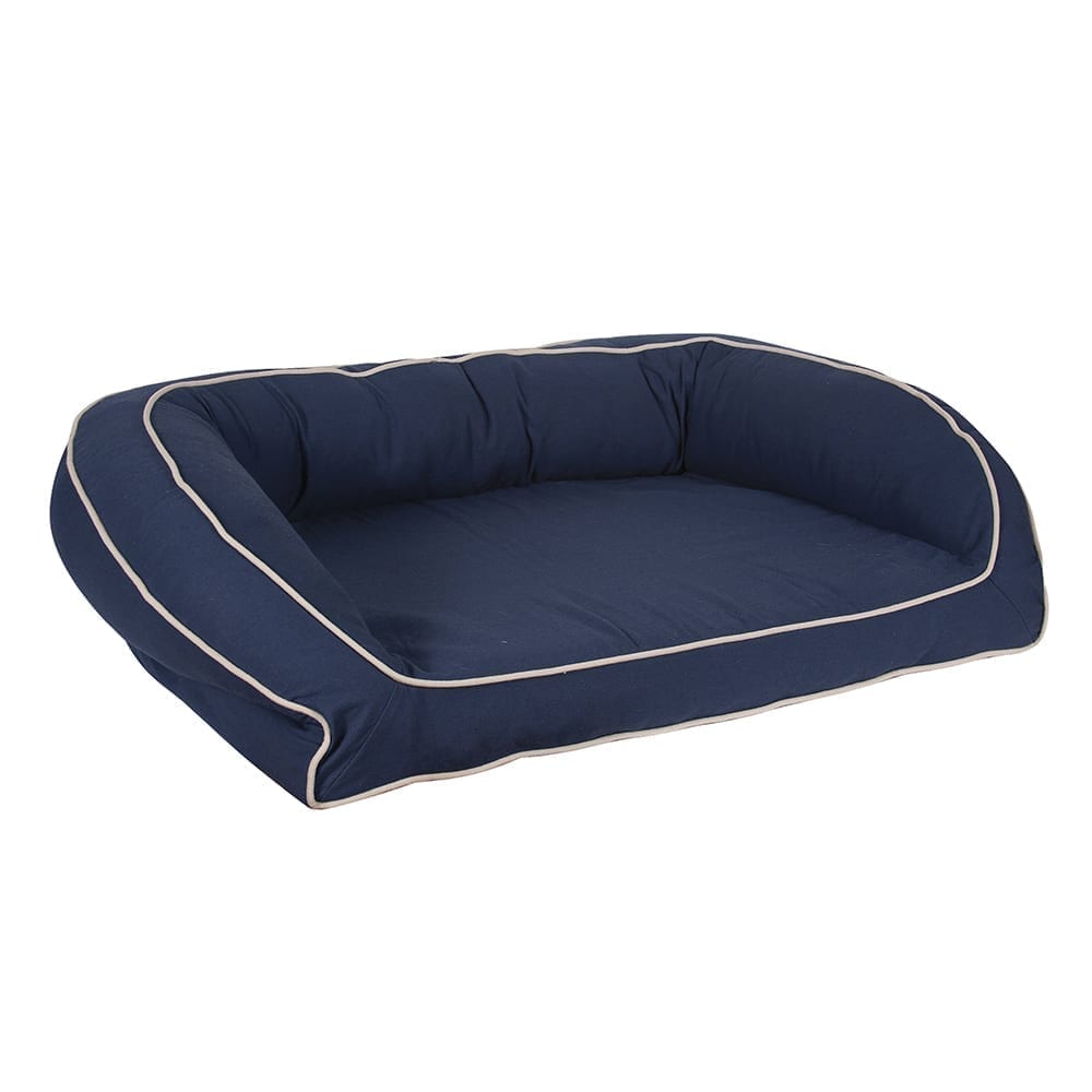 Classic Canvas Bolster Dog Bed | Durable Cotton Cover with Recycled MemoryFiber™, Orthopedic Foam, or Memory Foam Inserts