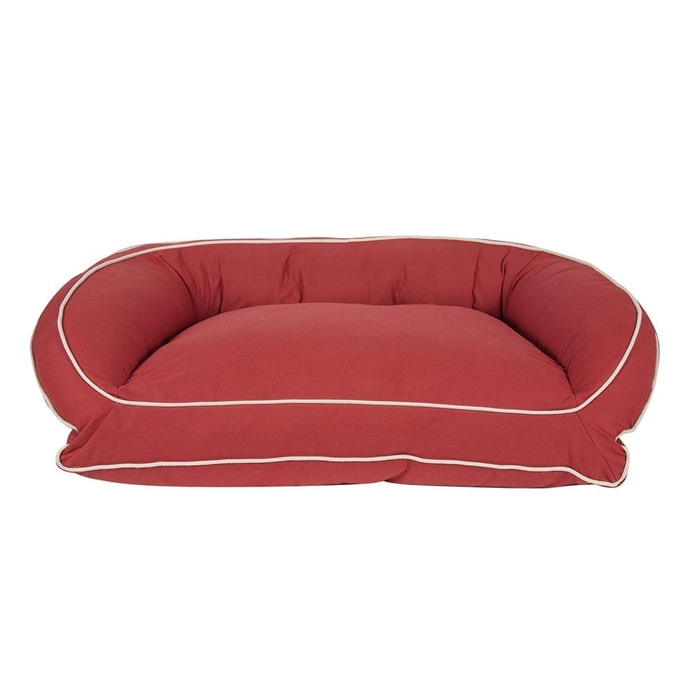 Classic Canvas Bolster Dog Bed | Durable Cotton Cover with Recycled MemoryFiber™, Orthopedic Foam, or Memory Foam Inserts