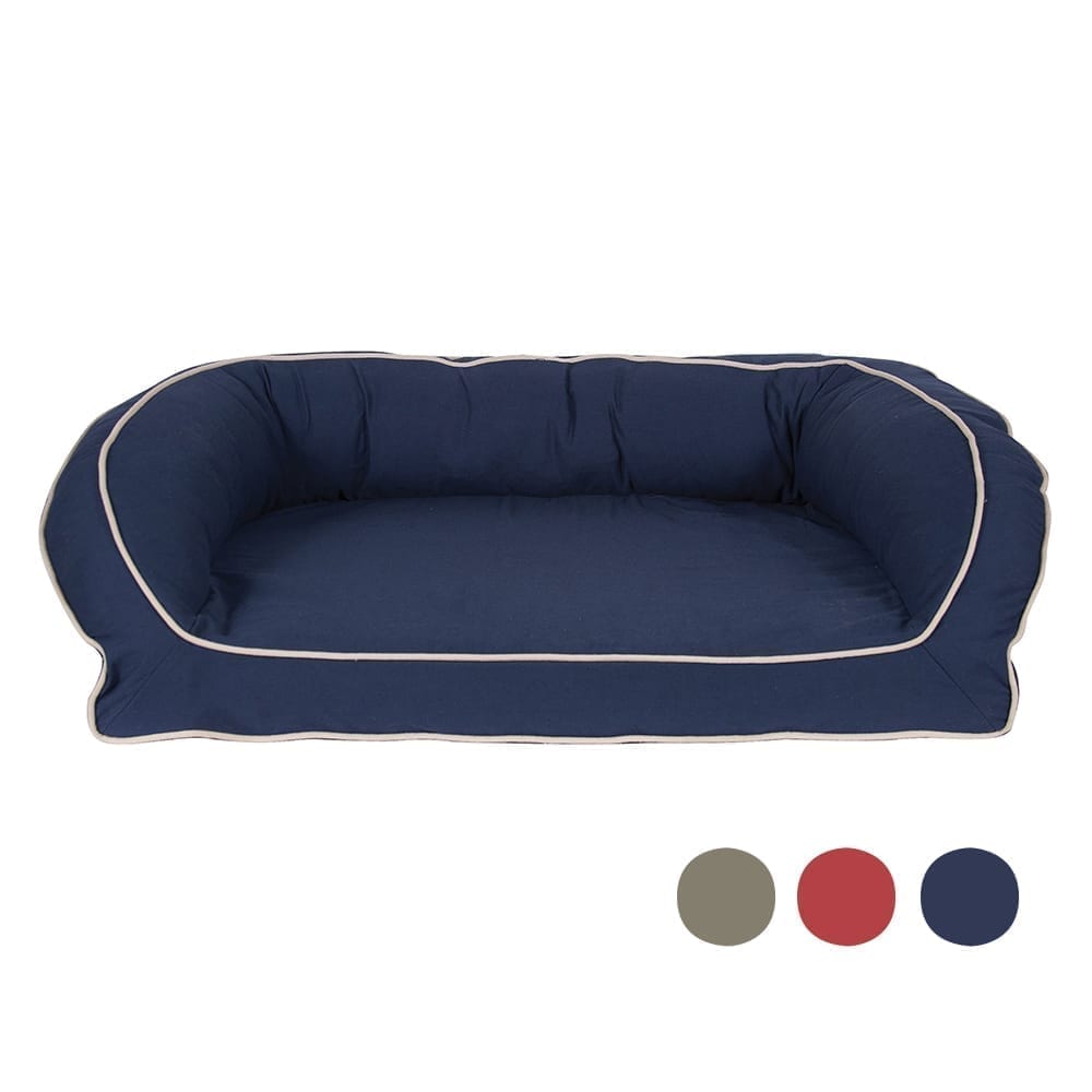 Classic Canvas Bolster Dog Bed | Durable Cotton Cover with Recycled MemoryFiber™, Orthopedic Foam, or Memory Foam Inserts