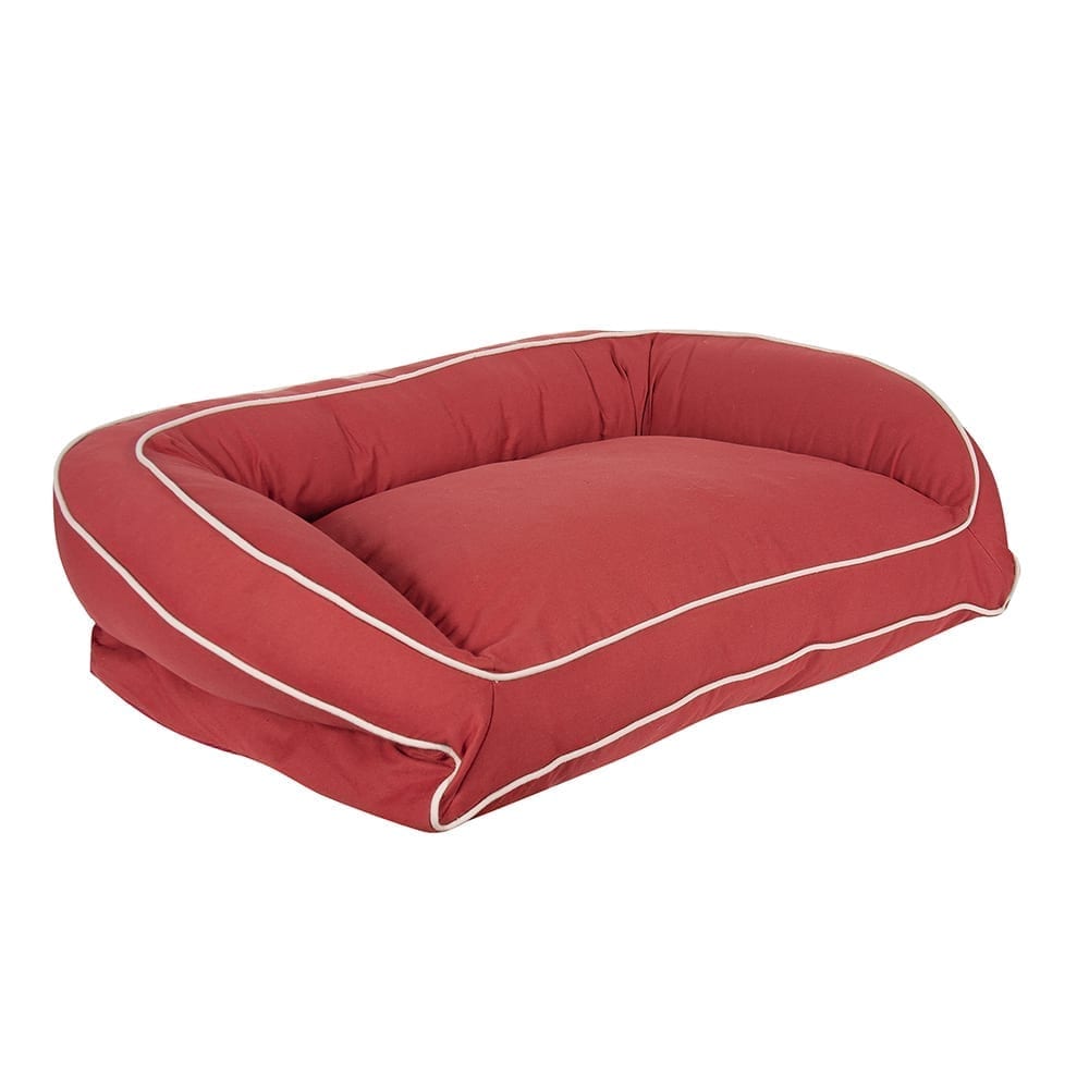 Classic Canvas Bolster Dog Bed | Durable Cotton Cover with Recycled MemoryFiber™, Orthopedic Foam, or Memory Foam Inserts