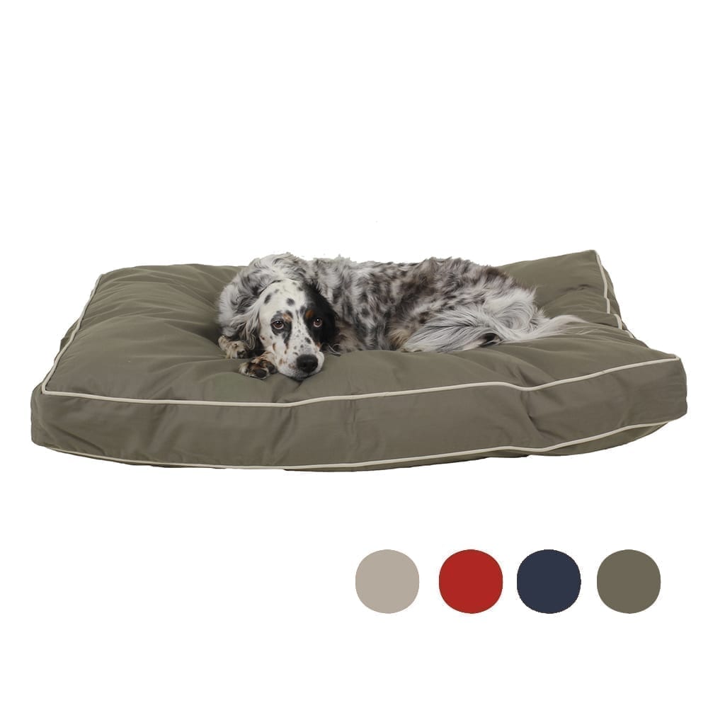 Classic Canvas Rectangle Jamison Dog Bed | Durable Cotton Cover with MemoryFiber™, Orthopedic or Memory Foam Inserts