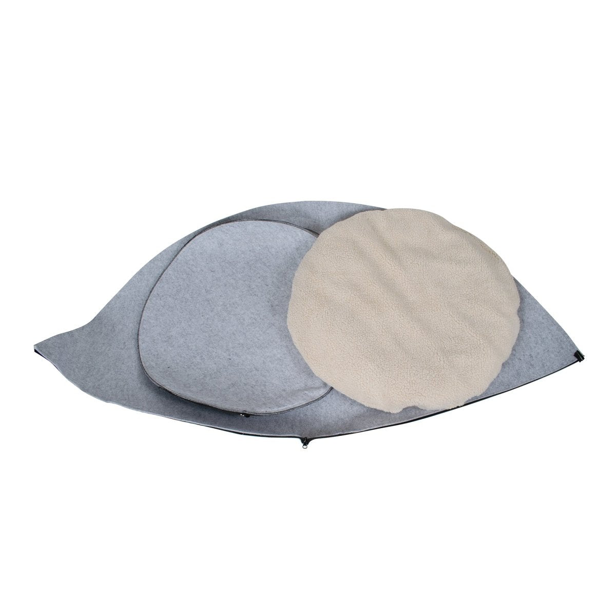 Comfort Cave Felt Pet Bed | Cozy Foldable Hideaway with Sherpa Pad & Non-Slip Base for Cats & Small Dogs