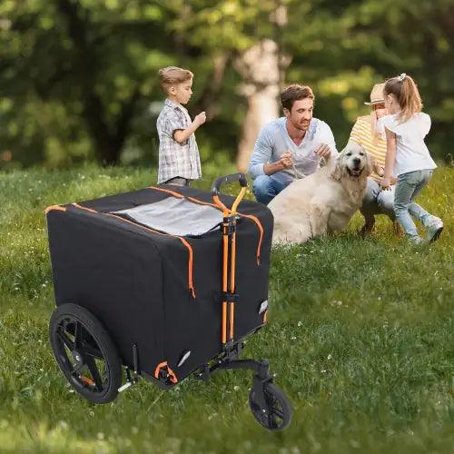 Compact Pet Jogger & Bike Trailer – Orange/Black