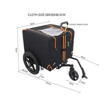 Compact Pet Jogger & Bike Trailer – Orange/Black
