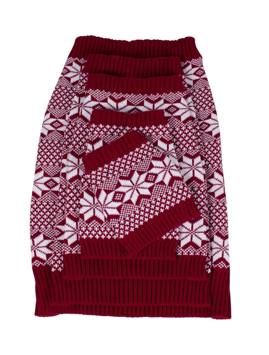 Fair Isle Knitted Dog Sweater | Cozy Pullover Dog Jumper in Classic Winter Pattern (XS–XL)