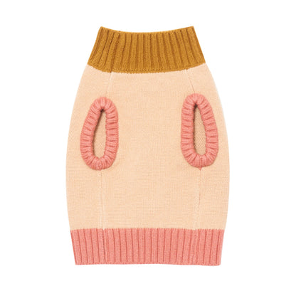 Nooee Pet Fawn Sweater – 100% Merino Wool Chunky Knit Dog Sweater by DEMYLEE, Cropped Cozy Fit with Collar/Harness Hole, Sizes S–L, Fits Dogs Up to 30 lbs