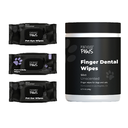 Complete 4-in-1 Pet Grooming Wipes Kit