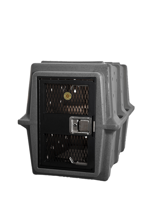 Dakota 283 Hero Dog Kennel with Dakota Guard – Dark Granite, Heavy-Duty Military-Grade Crate with Lockable Paddle Latch & Chew-Resistant Ventilation