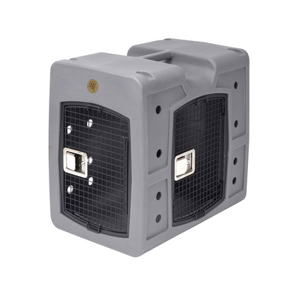 Dakota 283 Side Entry Dog Kennel – Medium Dark Granite, Dual Front & Side Keyed Doors, Ventilated & Stackable Crate with Easy-Grip Handle