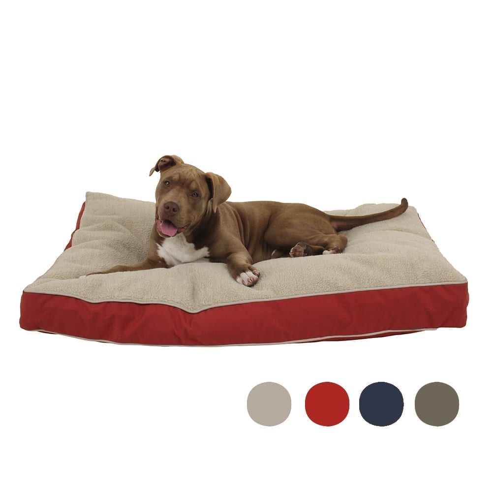 Four Season Jamison Reversible Berber Dog Bed | Canvas & Cashmere Berber Cover with MemoryFiber™, Orthopedic or Memory Foam Inserts