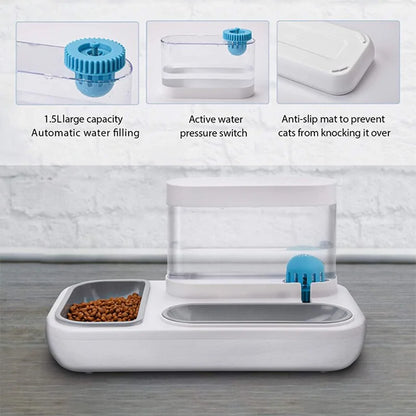 EasyFeed 3-in-1 Stylish Pet Bowls with Automatic Water Dispenser (1.5L)