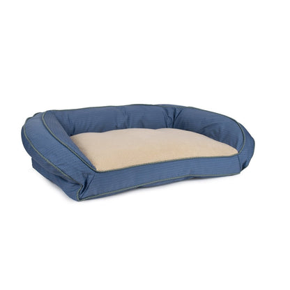 GreenDog Bolster Bed – Checkered Wave | Eco-Friendly Recycled Polyester Dog Bed with Sherpa & Washable Cover