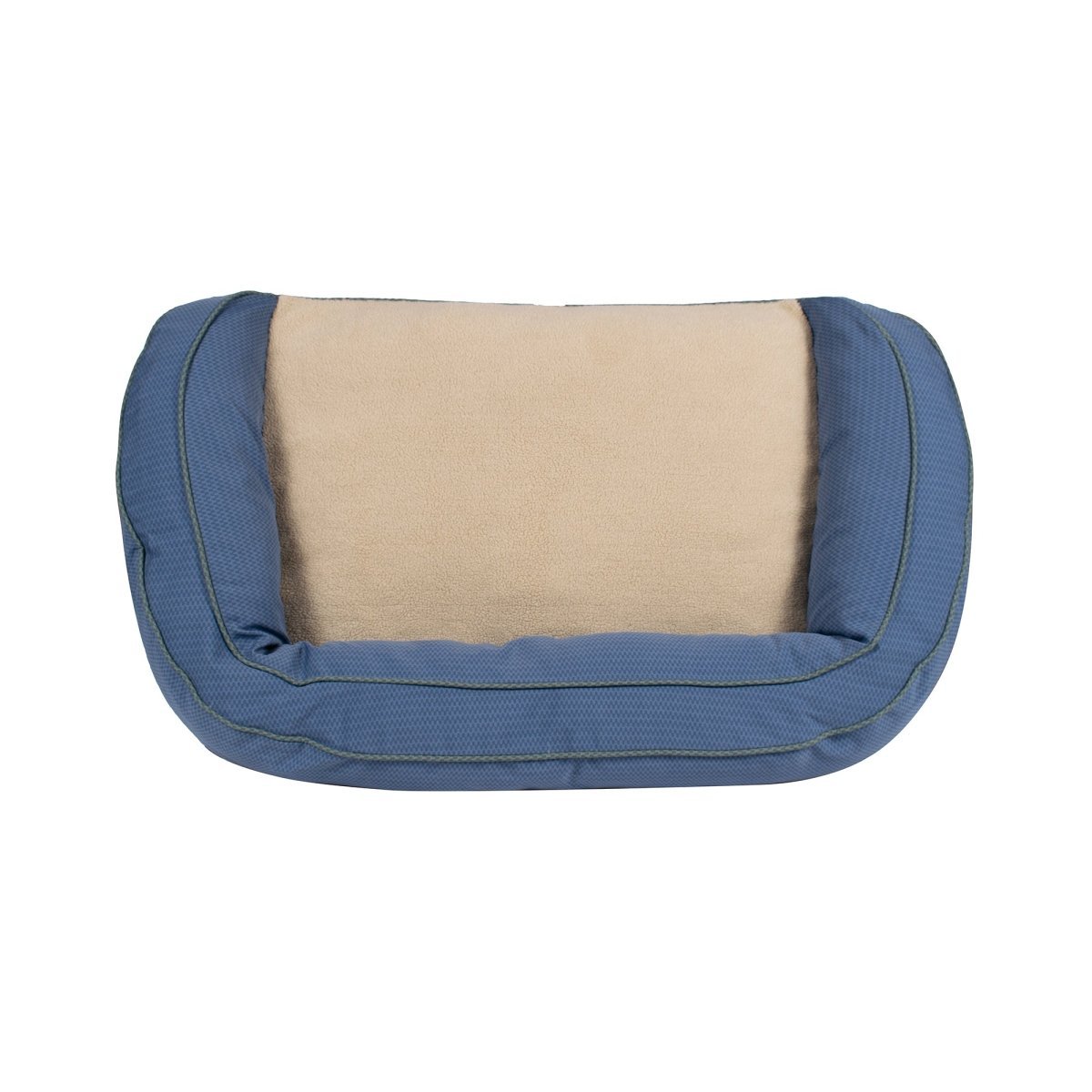 GreenDog Bolster Bed – Checkered Wave | Eco-Friendly Recycled Polyester Dog Bed with Sherpa & Washable Cover