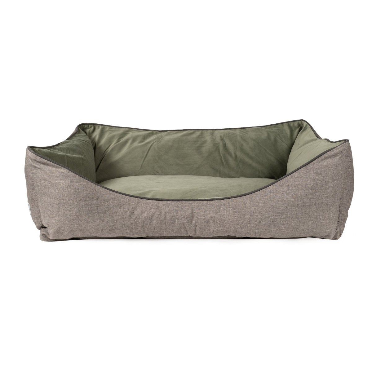 GreenDog Kuddler – Luxe Neutral | Eco-Friendly Recycled Bolster Pet Bed with Removable Washable Cover