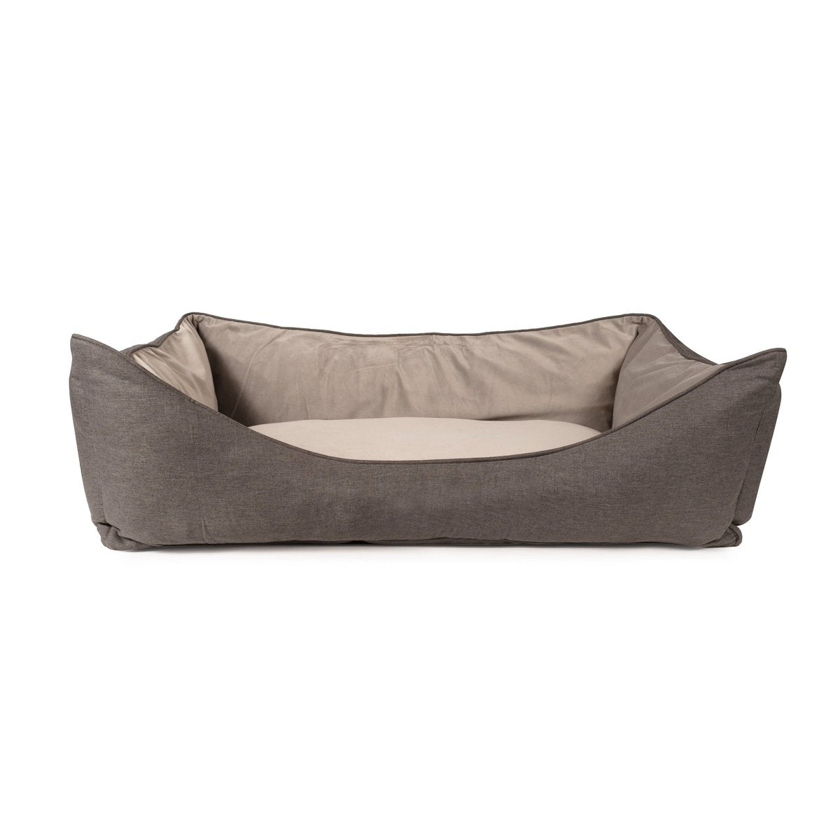 GreenDog Kuddler – Luxe Neutral | Eco-Friendly Recycled Bolster Pet Bed with Removable Washable Cover