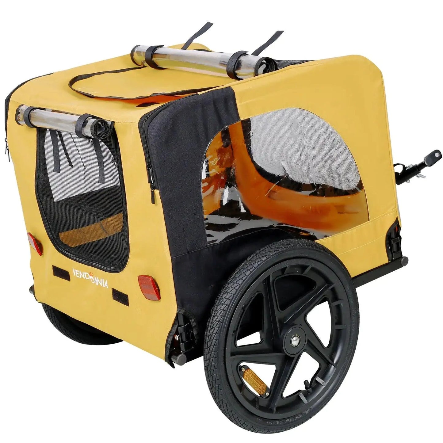 Heavy-Duty Yellow Pet Stroller with Bike Hitch