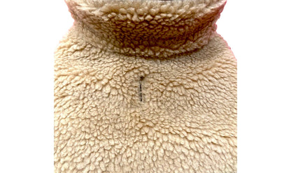 Corey Faux Shearling Dog Coat – Camel Reversible Plush Winter Jacket (XS–XL)