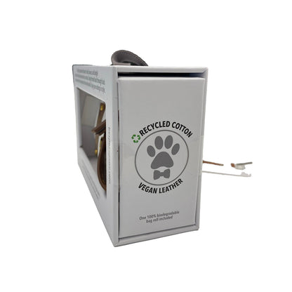 Pawsh Pouch Dangle-Free Dog Waste Bag Dispenser – Ivory Nylon & Vegan Leather Poop Bag Holder