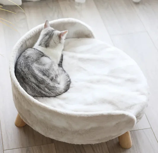 Cozy Pet Nest High Sofa | Elevated Luxury Cat & Small Dog Lounger