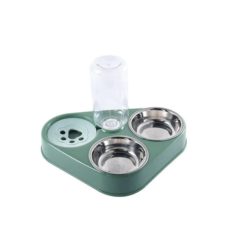3-in-1 Pet Food Bowl with Automatic Water Feeder | Dual Bowl Feeding Station for Cats & Dogs