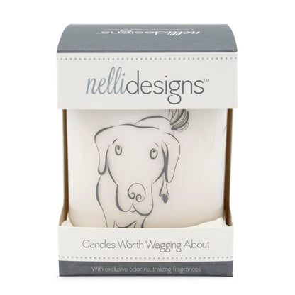 Large Dog Jar Candle – Odor-Neutralizing “Wet Dog” Scent | 12oz Soy Wax Blend with 80-Hour Burn