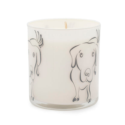 Large Dog Jar Candle – Odor-Neutralizing “Wet Dog” Scent | 12oz Soy Wax Blend with 80-Hour Burn