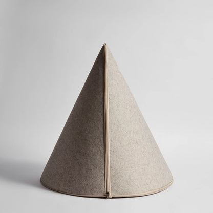 Nooee Pet Cave Lucy (M) – Cream Modern Cone-Shaped Pet Bed with Machine-Washable Cushion, Portable Roll-Up Design with Travel Bag, Fits Pets Up to 12 lbs, 24”H x 22”L x 22”D