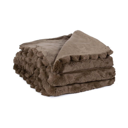 Lux Faux Fur Throw | Silky Channeled Blanket with Velvety Backing — OEKO-TEX® Certified & Machine Washable