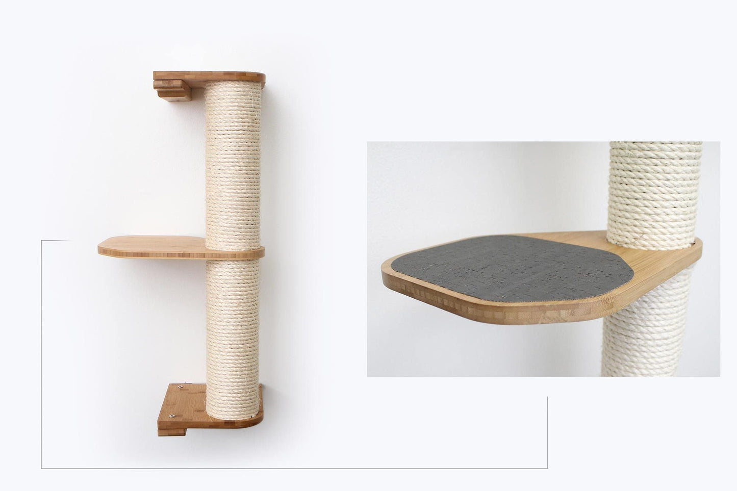 Wall Mounted Cat Climbing Pole - Sisal