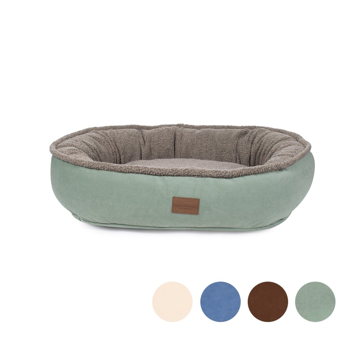 Microfiber Comfy Cup | Bolstered Dog Bed with Berber Fleece Top & Washable Cover