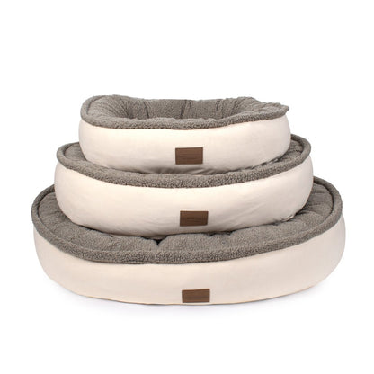 Microfiber Comfy Cup | Bolstered Dog Bed with Berber Fleece Top & Washable Cover