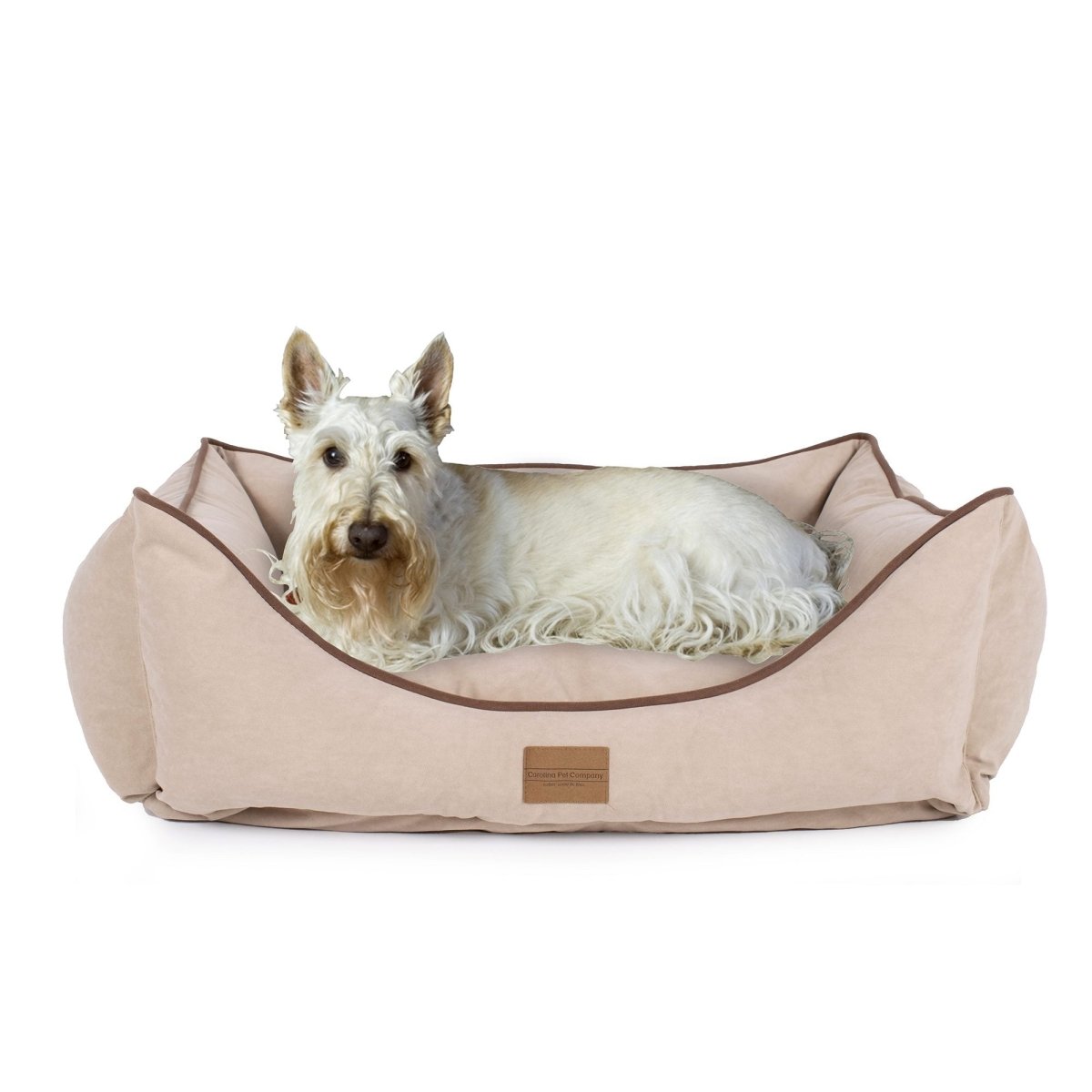 Microfiber Kuddle Lounge Dog Bed | Soft Tailored Bolster Bed with Recycled MemoryFiber™ & Washable Cover