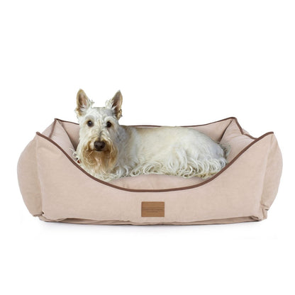 Microfiber Kuddle Lounge Dog Bed | Soft Tailored Bolster Bed with Recycled MemoryFiber™ & Washable Cover