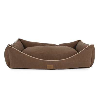 Microfiber Kuddle Lounge Dog Bed | Soft Tailored Bolster Bed with Recycled MemoryFiber™ & Washable Cover