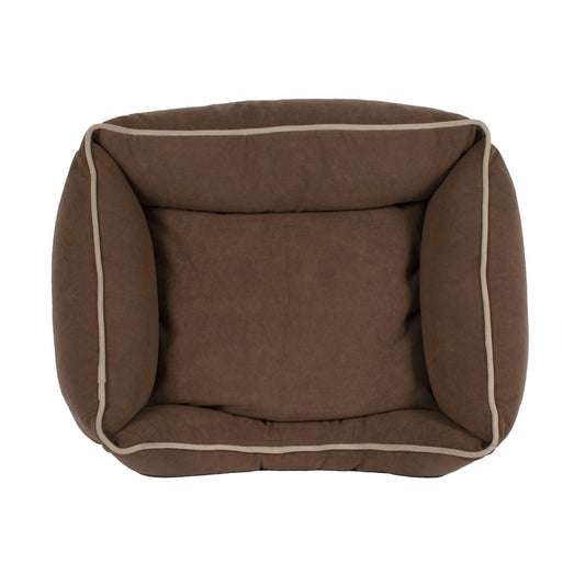 Microfiber Kuddle Lounge Dog Bed | Soft Tailored Bolster Bed with Recycled MemoryFiber™ & Washable Cover
