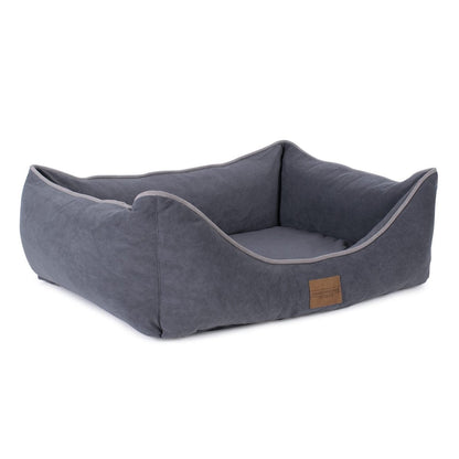 Microfiber Kuddle Lounge Dog Bed | Soft Tailored Bolster Bed with Recycled MemoryFiber™ & Washable Cover