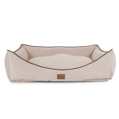 Microfiber Kuddle Lounge Dog Bed | Soft Tailored Bolster Bed with Recycled MemoryFiber™ & Washable Cover