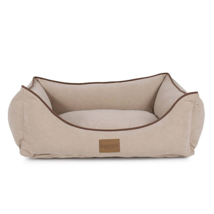 Microfiber Kuddle Lounge Dog Bed | Soft Tailored Bolster Bed with Recycled MemoryFiber™ & Washable Cover