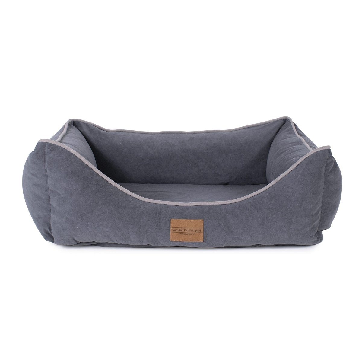 Microfiber Kuddle Lounge Dog Bed | Soft Tailored Bolster Bed with Recycled MemoryFiber™ & Washable Cover