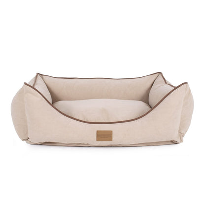 Microfiber Kuddle Lounge Dog Bed | Soft Tailored Bolster Bed with Recycled MemoryFiber™ & Washable Cover