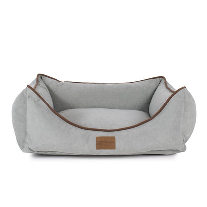 Microfiber Kuddle Lounge Dog Bed | Soft Tailored Bolster Bed with Recycled MemoryFiber™ & Washable Cover