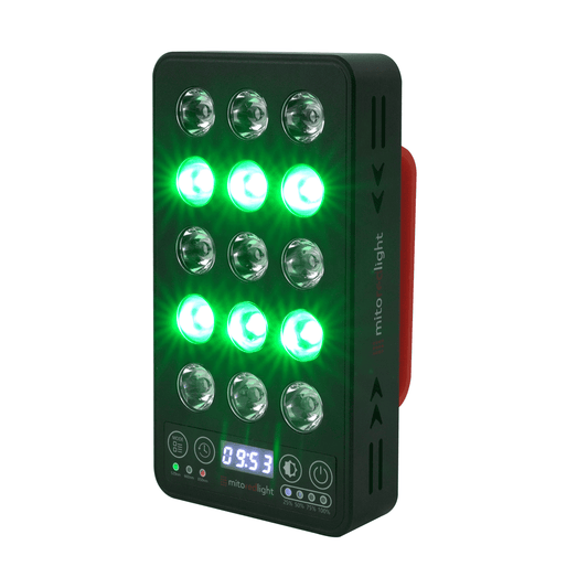 MitoGREEN™ Portable Green & Red Light Therapy Device – 520nm Migraine Relief + NIR Combo