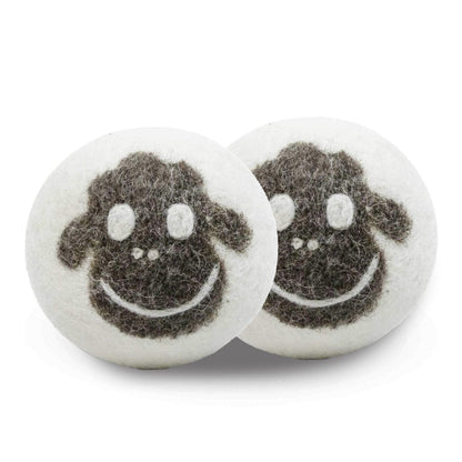 Natural Wool Sheep Face Dog Toy | 2-Pack Handcrafted New Zealand Wool Balls in Gift Box