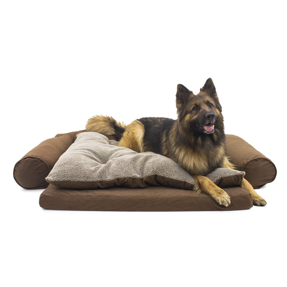 Orthopedic Sleeper Comfort Couch Dog Bed | 3" Medical-Grade Foam with Built-In Bolsters & Washable Cover
